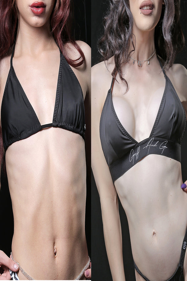 Bikini Top + Bikini Bra – 2 Pairs Black