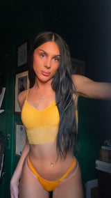 High Waist Gaff + Bra Bundle – Yellow