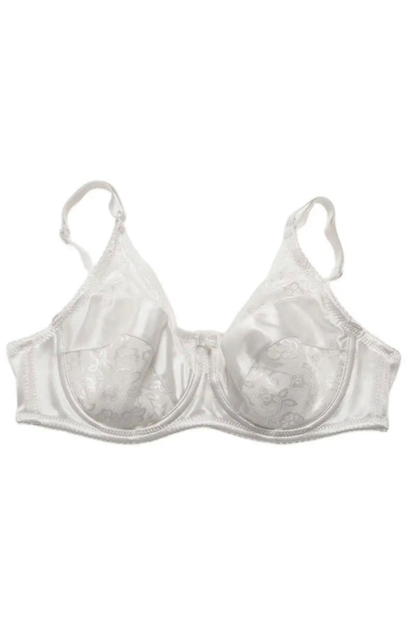 Satin Lace Bra – White