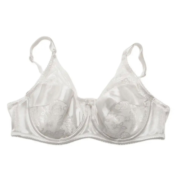 Satin Lace Bra – White