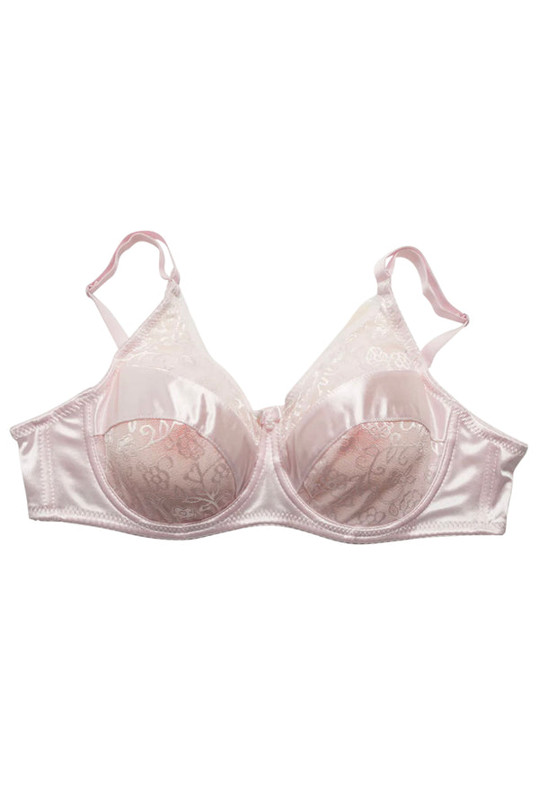 Satin Lace Bra – Pink